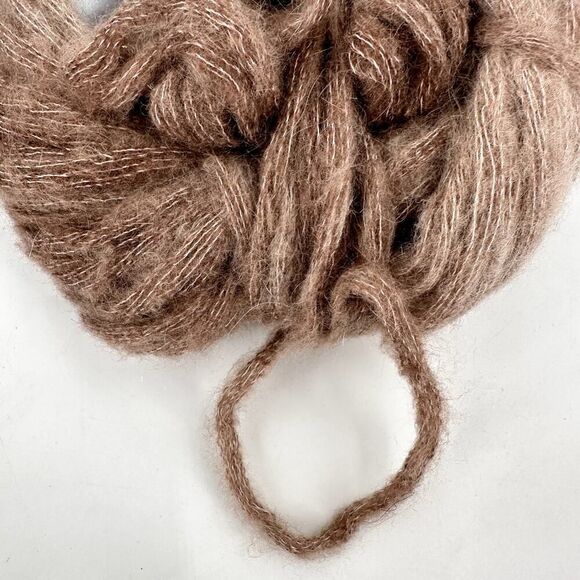 Vintage Phildar Reve 20% Mohair Yarn Bulky Light Latte Brown Made in Italy - Picture 4 of 4